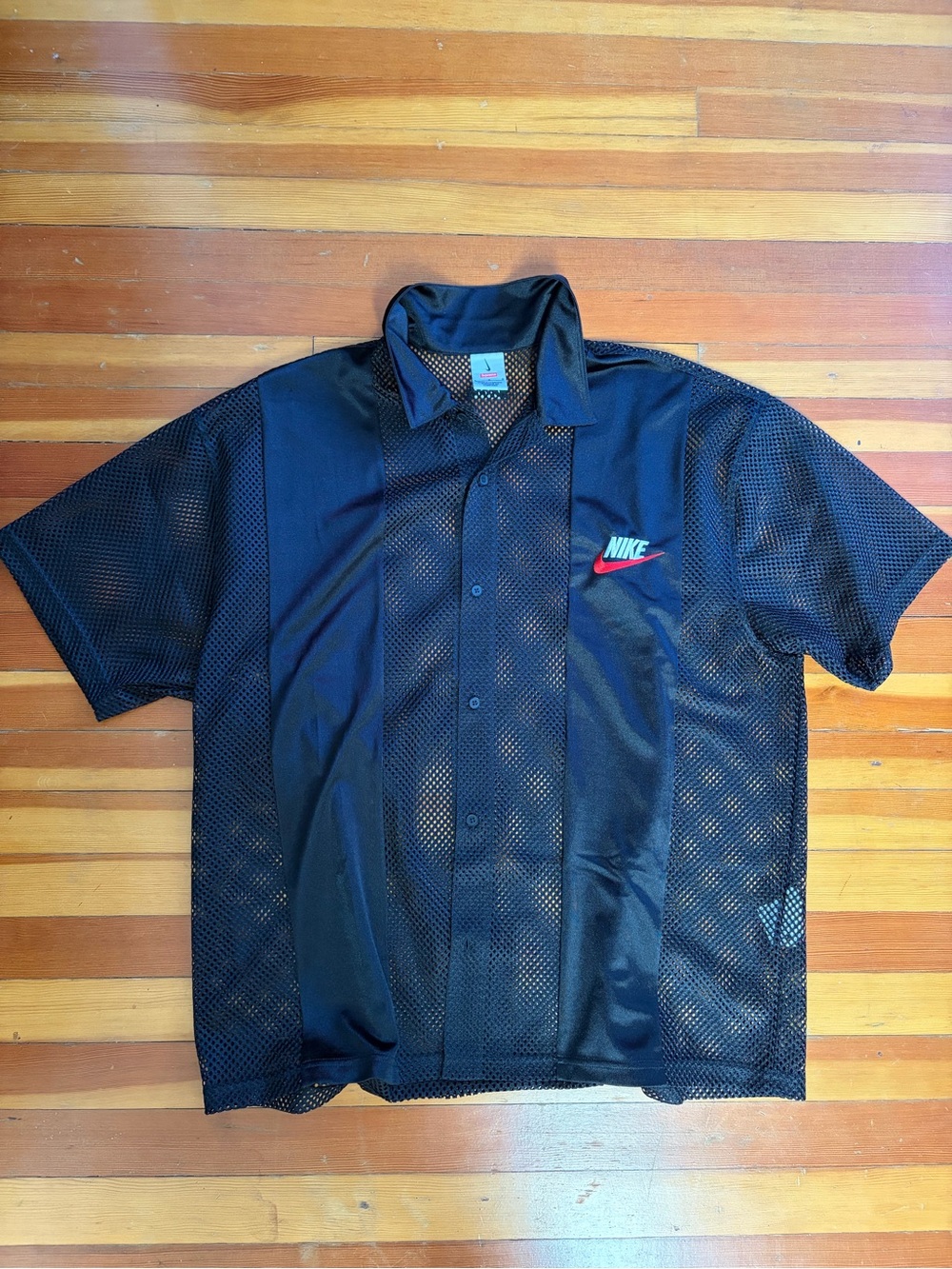 SS24 Nike x Supreme Black Short-Sleeve Button-Up Shirt